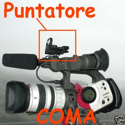 MIRINO PUNTATORE RED DOT rapido per videocamere / fotocamere attacco a slitta