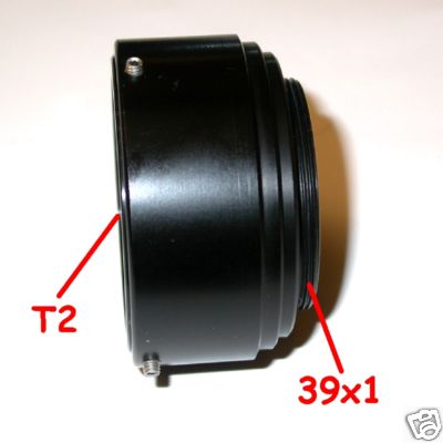 Leica Zorki Fed Voigtlander vite M39 39x1 anello T2 adattatore lens ottiche T 2