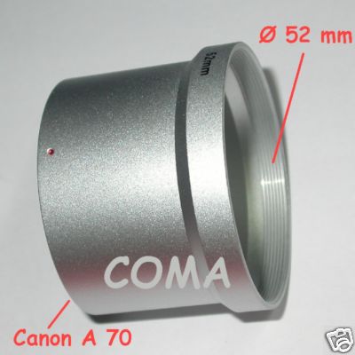 Canon A570 A590 adattatore per lente filtro accessori con  52 mm raccordo