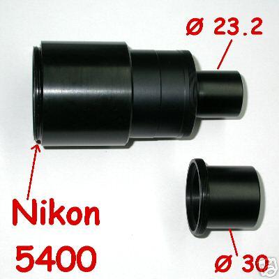 Nikon coolpix 5400 ADAPTER FOTO MICROSCOPIO 23,2 or 30 microscope