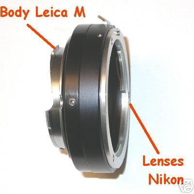 Leica M Voigtlander Bessa adattatore a obiettivo NIKON raccordo adapter lens