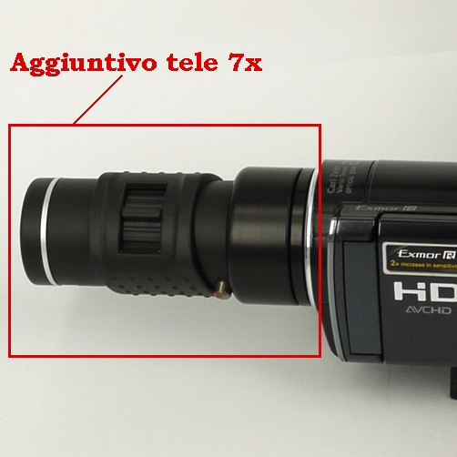 Aggiuntivo tele 7X economico per fotocamere e videocamere 