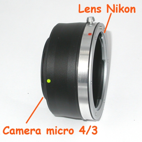 micro 4/3 Olympus  Lumix  Panasonic anello raccordo a obiettivo Nikon adattatore