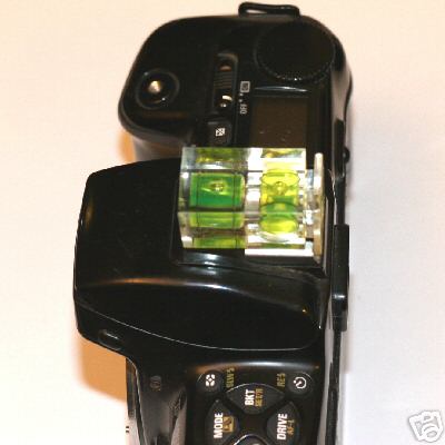 Bolla di livella doppia per fotocamere attacco slitta flash doppio uso