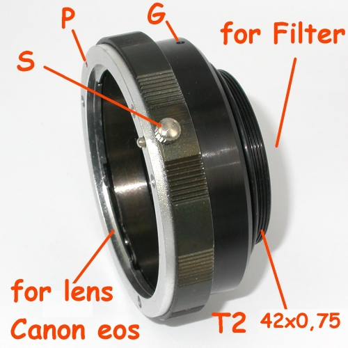 SBIG Camera CCD adapter for lens Canon EOS adattatore per camera ccd filetto t2