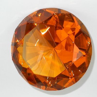 CRISTALLO taglio DIAMANTE supergigante colore AMBRA  100 mm