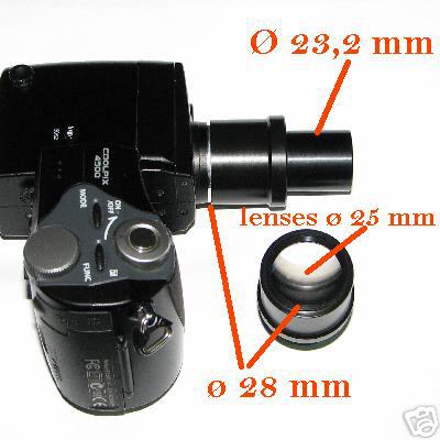 Nikon coolpix 4500 995 990  28 mm ADAPTER MICROSCOPIO