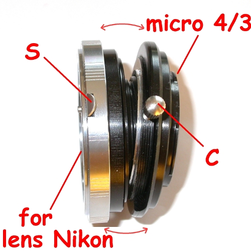 micro 4/3 raccordo BASCULANTE ROTANTE per obiettivo Nikon tilt lens adapter