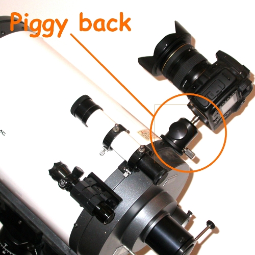 Piggy back Supporto regolabile a sfera x foto Telescopio ad attacco rapido 1V