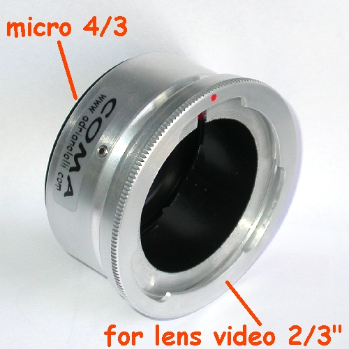 micro 4/3 Olympus Lumix Panasonic anello raccordo per obiettivo video 2/3 ``- B4