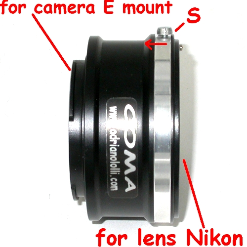 SONY NEX  ( E mount ) adattatore raccordo per ottiche NIKON