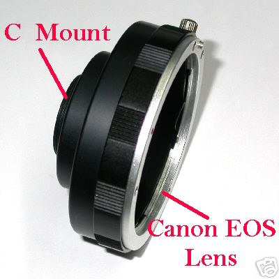 Camera CCD - CMOS graft C mount MODIFICATO per filtri for lens Canon eos 