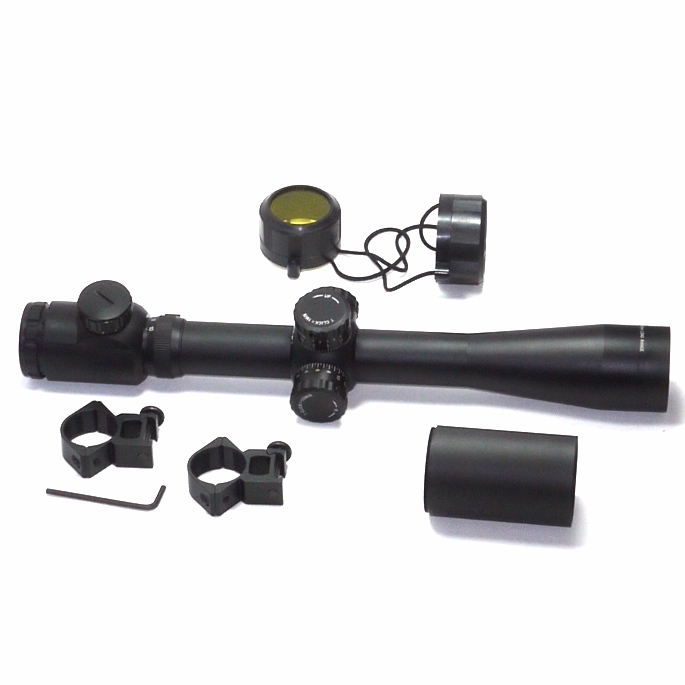 Cannocchiale riflescope zoom compatto tipo militare  con puntatore laser 1-6X22