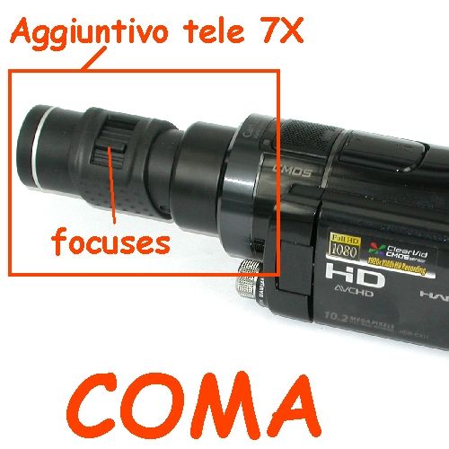 Aggiuntivo tele 7X economico per fotocamere e videocamere  40,5mm