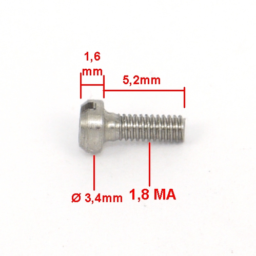 Micro vite 1,8 MA  x 5,2mm  IN ACCIAO INOX 303