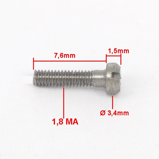 Micro vite 1,8 MA x 7,6mm  IN ACCIAO INOX 303