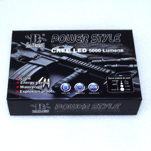 Torcia tattica zoom riferimento GREE LED 5000 Lumens POLICE 10000W BL-U12