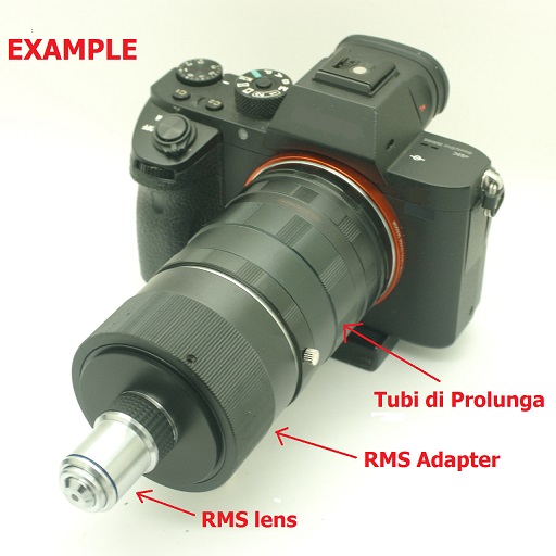Adattatore foto ottiche microscopio RMS PHOTAR LUMINAR per CANON EOS M