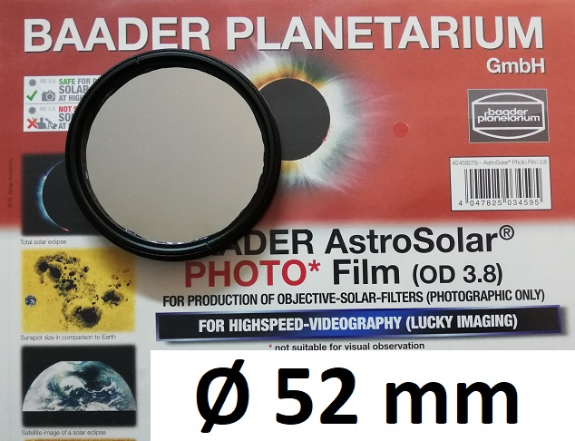 z AstroSolar ™ Photofilm Filtro di assorbimento neutro Density 3.8  Ø 52mm 