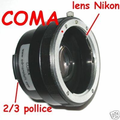 Raccordo ottiche Nikon a videocamere professionali 2/3 '' pollice