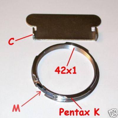 Pentax k raccordo a ottiche vite M42 m 42 42x1 adattatore adapter