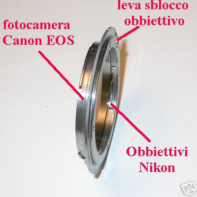 Canon EOS adattatore per ottiche Nikon  Raccordo obiettivo Adapter ring
