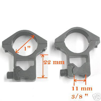 Attacchi rialzati carabina fucile con slitta da 11mm cannocchiale ø 1'' INGROSSO