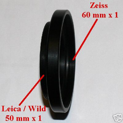 Leica Wild stereo microscopio anello raccordo adattatore per ottiche Zeiss