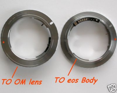 Canon EOS adattatore con MICROCHIP per ottiche Olympus OM Raccordo Adapter