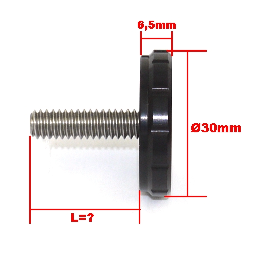 Pomello, manopola, vite INOX passo inglese 1/4 '' pollice per  foto cavalletto