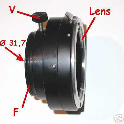 Starlight Xpress adapter for lens Nikon  adattatore camera ccd a obiettivo Nikon