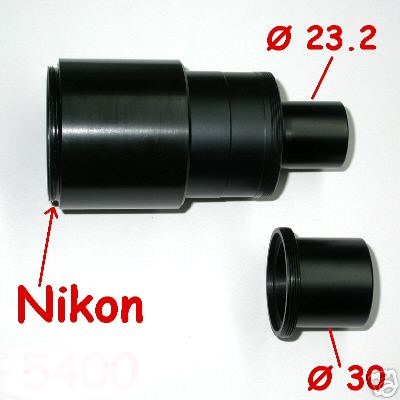 Nikon coolpix P5000 or P5100 / or P6000 ADAPTER FOTO MICROSCOPIO 23,2 or 30