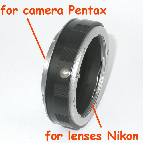 Raccordo Adattatore per fotocamera Pentax K ad obbiettivo Nikon MACRO adapter
