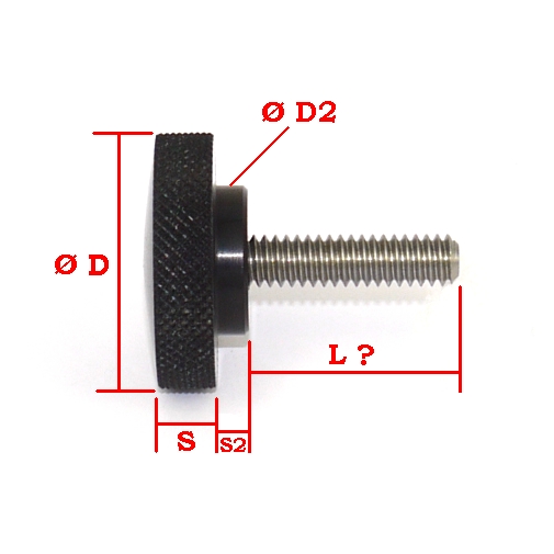 Pomello, manopola, vite INOX 1/4 '' per fotocamera, cavalletto e accessori