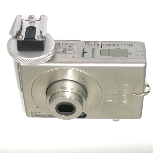 Slitta porta flash e accessori con attacco fotocamere filetto standard 1/4 ''