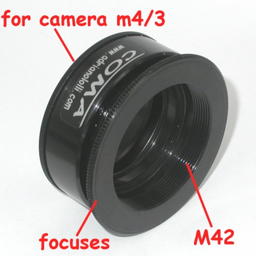 micro 4/3 adapter Enlarging Lens focuses x ingranditore M42  con messa a fuoco