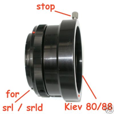 Canon EOS adattatore con microchip per obiettivo Kiev 88/80, Hasselblad 1000