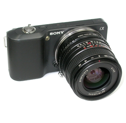 SONY NEX (E mount) adattatore raccordo per ottiche Hasselblad X PAN