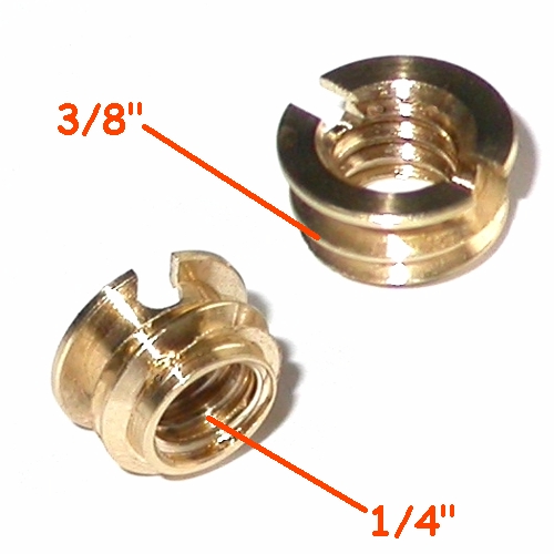Adattatore Vite Da 1/4 Maschio A 3/8 Femmina In Ottone Nichelato Per Treppiedi E Fotocamere