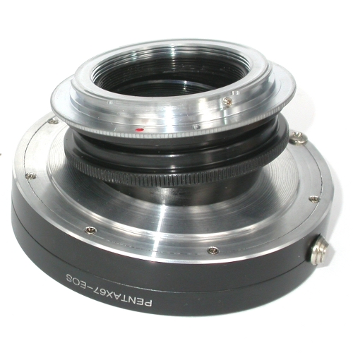 Canon EOS adapter BASCULANTE x Pentax 67 - 6x7 tilt lens