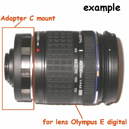 C mount Raccordo adattatore passo C a obiettivo Olympus serie E 4/3 Adapter lens