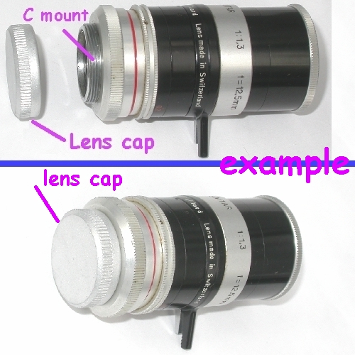 Lens c / cs mount lens cup Tappo retro obiettivo in metallo rear lens cap metal