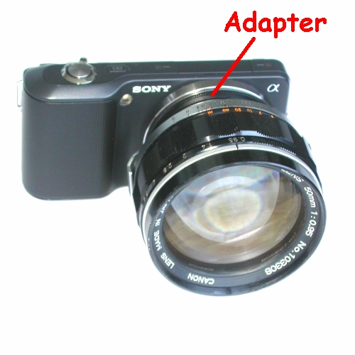 SONY NEX ( E mount ) adattatore raccordo per ottiche Canon 7 e Canon TV; 