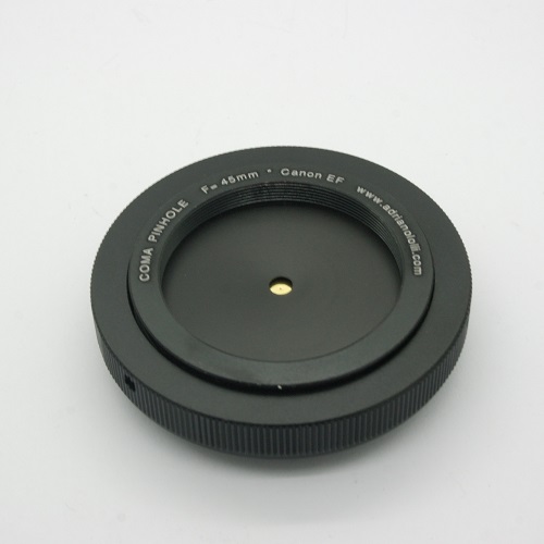 Obiettivo foro stenopeico, pinhole, camera obscura per reflex CANON EOS F 45 mm