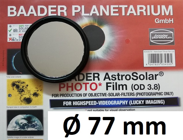 z AstroSolar ™ Photofilm Filtro di assorbimento neutro Density 3.8  Ø 77mm 