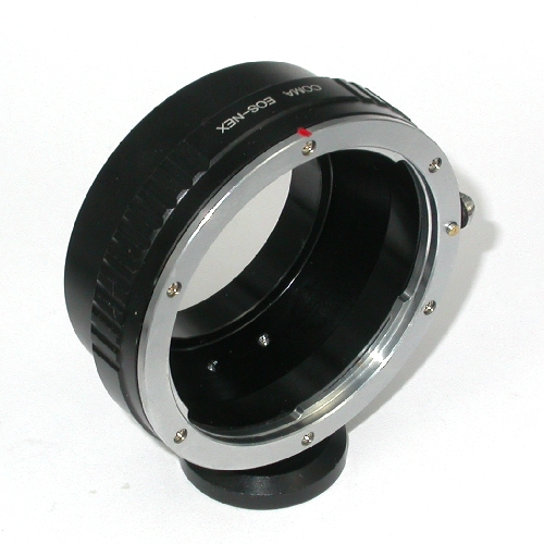 SONY NEX ( E mount ) adattatore per ottiche Canon eos EF con supporto cavalletto