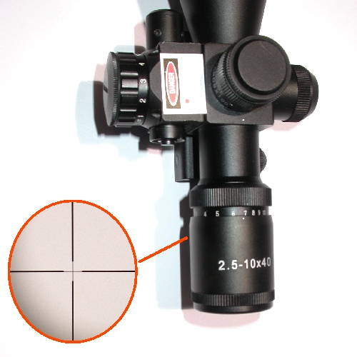 Cannocchiale riflescope zoom compatto con puntatore laser per armi 2,5-10 X 40