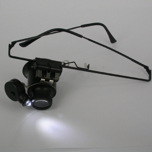 20X lente di ingrandimento orefice su montatura ad occhiale + illuminatore led