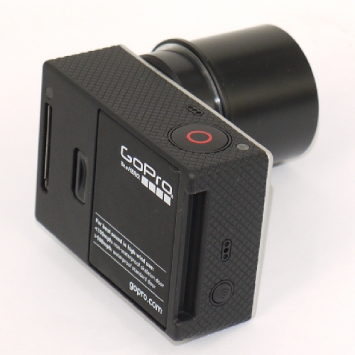 Videocamera GoPro HERO 3 modificata per telescopi con innesto 31,8 con filtro