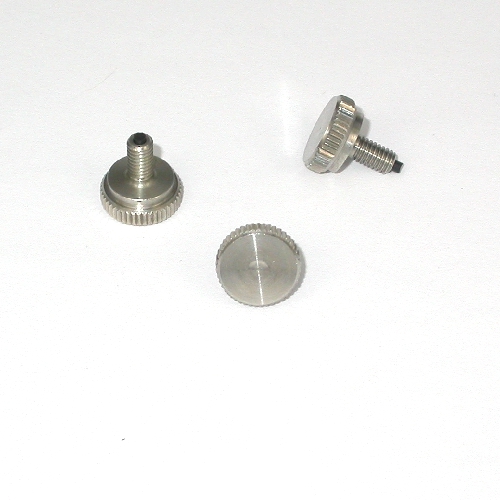 Pomello, manopola con base antigraffio in gomma vite M4 Ø 4 mm in acciaio inox 